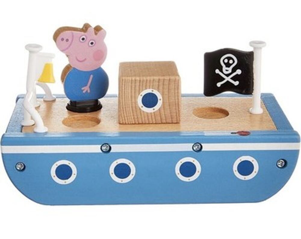 Peppa Pig Wooden Boat, Includes George Pig Figure